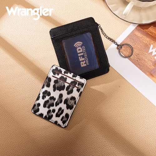 Image of Montana West X Wrangler Small Credit Card Holder for Women Ladies Female Silm Minimalist Wallet Rfid Zipper Pocket with Keychain and Detachable Card Holder