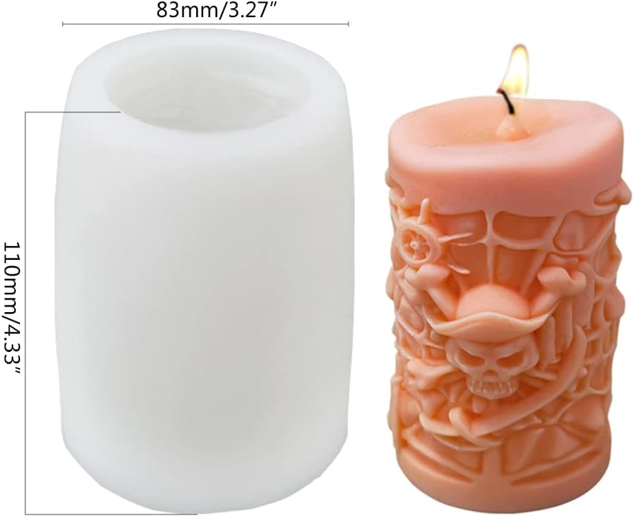 3D Skull Silicone Mold for Halloween Making Resin Molds Clay