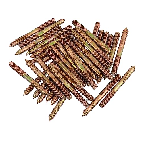 FUNOMOCYA Self-Tapping Carbon Steel Double-Headed Screws 50 Pcs Hanger Bolts Threaded Bolts for Mining Bridges