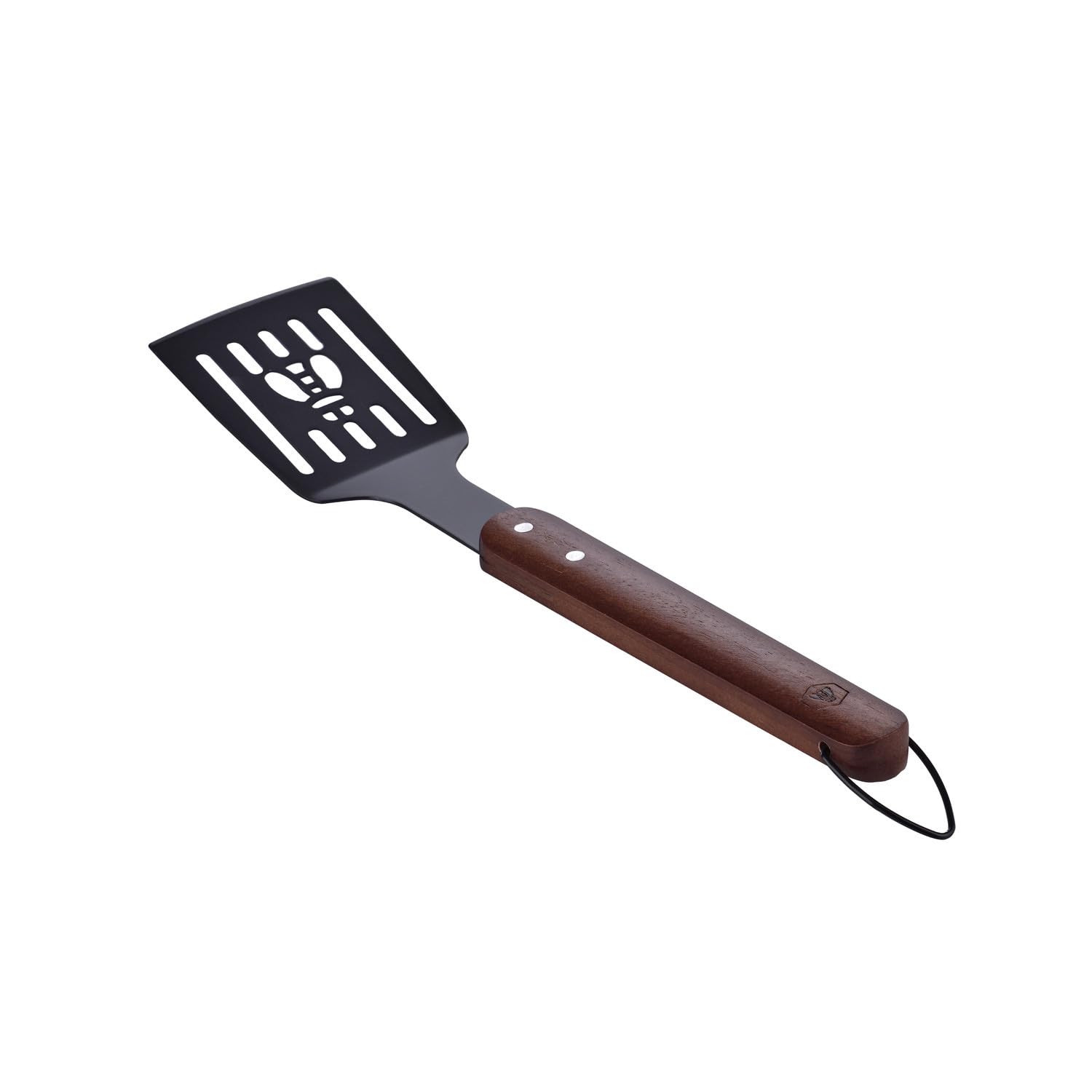 LAGUIOLE Black Edition Set 5 Ustensiles Barbecue, Manche Bois Caoutchouc, Acier Inoxydable, Silicone, Kit Voyage Camping Jardin