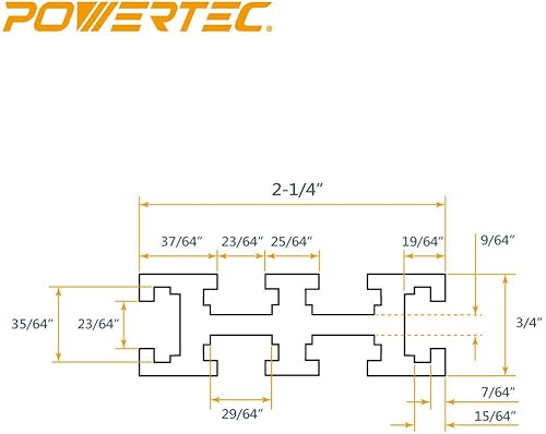 Miniatura 9 de POWERTEC 71489V Valla de aluminio multi T-Track con medición láser de izquierda a derecha, 3 pulgadas de alto x 24 pulgadas de largo multi pista