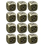 Toyvian 12 Vintage Messing Würfel mit Abgerundeten Ecken Solide Metall Würfel für Brettspiele Poker und Barspiele Retro Spielwürfel als Geschenk und Dekoration