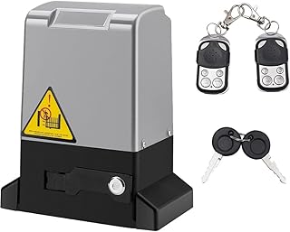 750W Heavy Duty Gate Operator, Automatic Sliding Gate Opener, Sliding Gate Kit for Gate Up to 1600KG, Rack Driven Security Gate Operator with 2 Remote Control