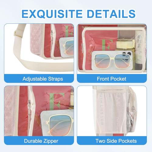 Image of Busiuw Clear Bag for Stadium Events, Stadium Approved 12x12x6 Clear Tote Bag for Sport Fan, Work Concert Travel