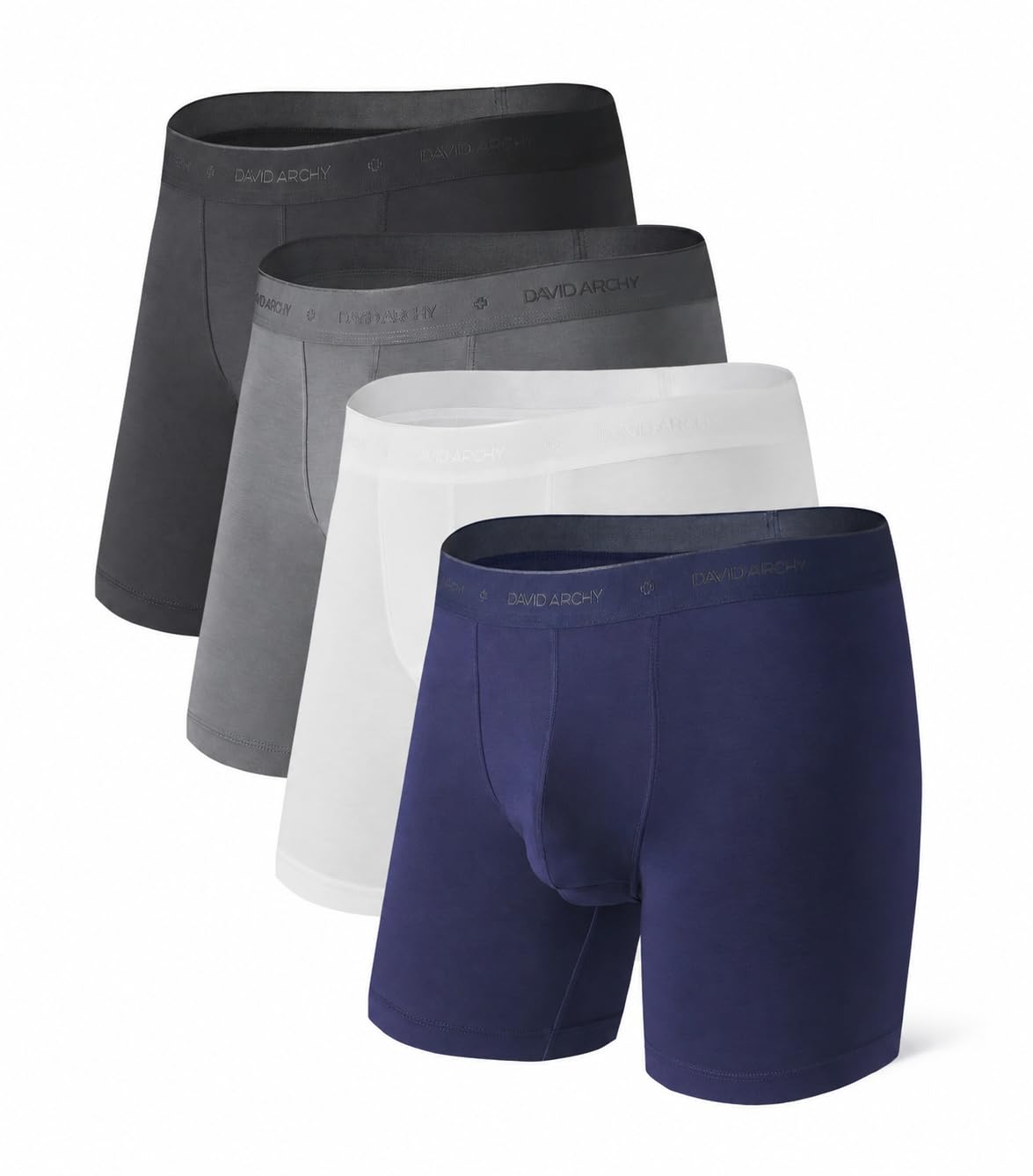 DAVID ARCHY Men's Underwear Modal Boxer Briefs Trunks Multi-Pack