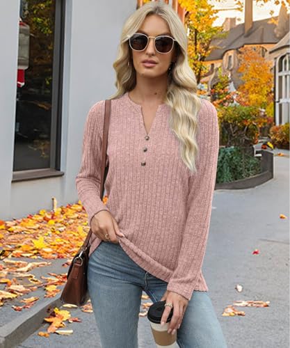 Image of XMTOPYE Sweaters for Women Fashion Long Sleeve Tops Pullover V Neck Casual Loose Sweatshirt