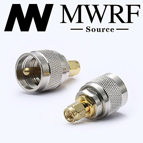 MWRF 2PCS UHF Male to SMA Male PL-259 PL259 Connector RF Coax Coaxial Adapter; SMA Male to PL259