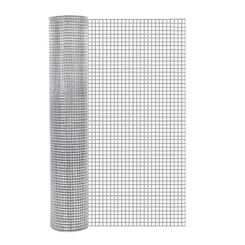 Geschweißtes Drahtgeflecht Edelstahl 304, Hardware Tuchrolle (Gitter 1/2") Garten-Maschen-Metallzaun Mit Zange Für Kaninchen-Hähnchen-Geflügel (Farbe : Silver, Größe : 1.5x20m)