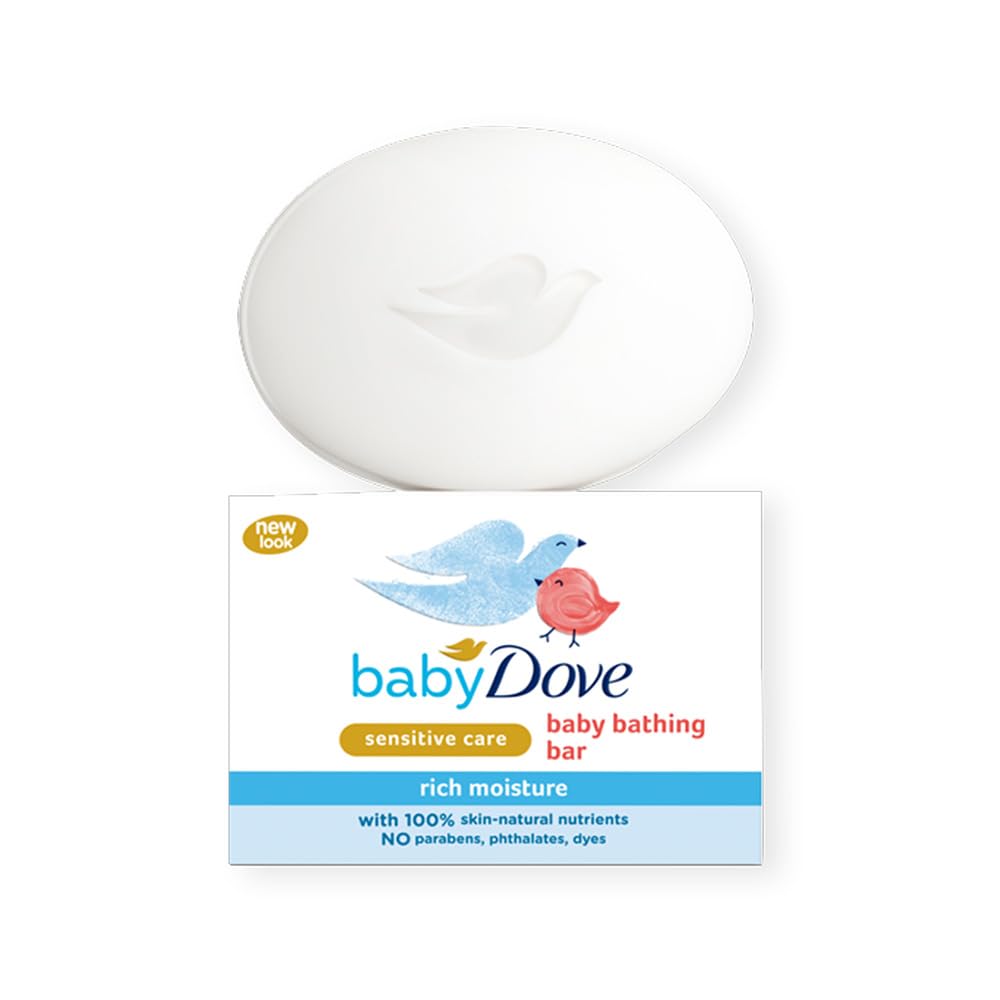 Baby Dove Rich Moisture Bathing Bar, Gently Cleanse and Nourishes Skin, 75g (Pack of 4)