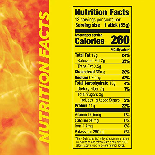 Slim Jim Monster Smoked Meat Sticks, Tabasco, Packed with Protein, 1.94 Oz. Sticks, 18 Count