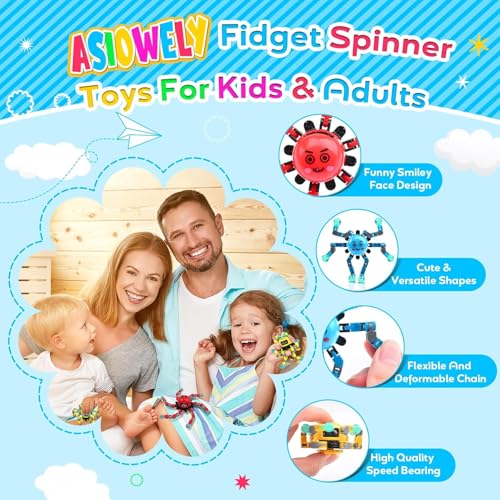 Transformable Fidget Spinner Toys for Kids and Adults,2 PCS Finger Sensory Toy for Teens with Autism ADHD Anxiety Relief,Birthdays Gifts Party Favors for Boys Girl Travel Stocking Stuffers