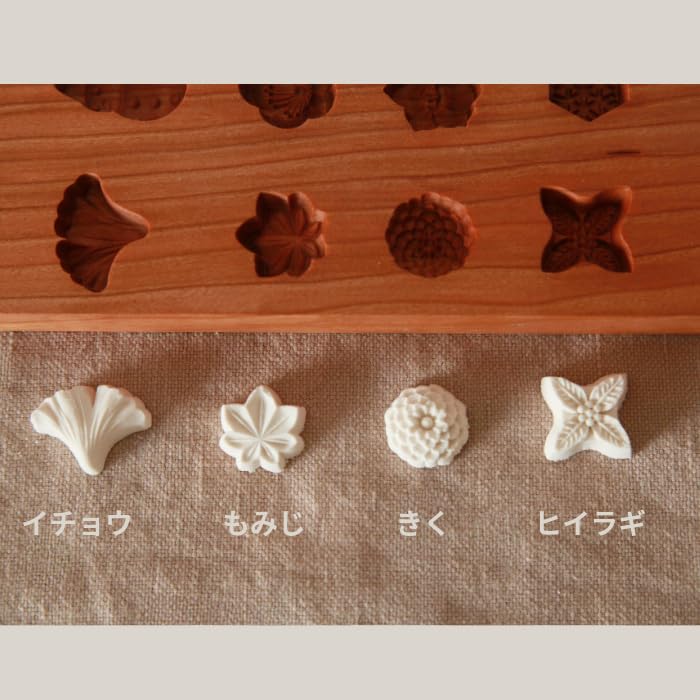 Amazon | 和菓子型、木型8種、落雁、梅、雪だるま、もみじ、銀杏、雪 
