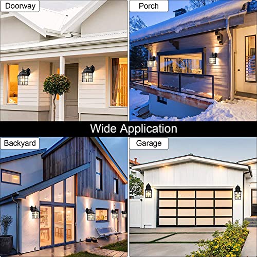 2-Pack Dusk To Dawn Outdoor Wall Lights, Sensor Exterior Light Fixtures Wall Mount, Porch Lights, Matte Black Wall Lantern Wall Lamp, Waterproof Wall Sconce, Outside Lighting For Garage, Front Door #TOP6