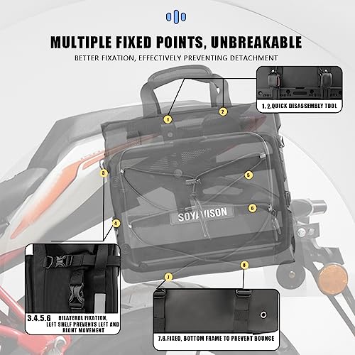 Alforja Universal para Motocicleta 20L Negra Bolsa Lateral con Cierre Rápido Resistente al Agua miniatura 6