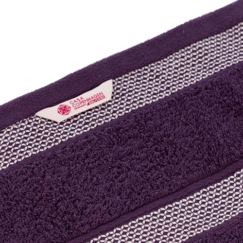 Image of Casa Copenhagen - Egyptian Cotton Solitiare 6 Pcs Face Towel (30 X 30 cm) Colour : Dark Purple