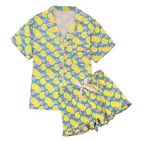 Ensemble pyjama de nuit boutonnant à manches courtes et short assorti Générique pour homme