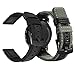 LDFAS Compatible for Galaxy Watch 4 Classic 42mm 46mm Bands, (2 Pack) 20mm Woven Nylon with Leather Strap Compatible for Samsung Galaxy Watch 4 40mm/44mm, Active 2 Band, Black/Black+ArmyGreen