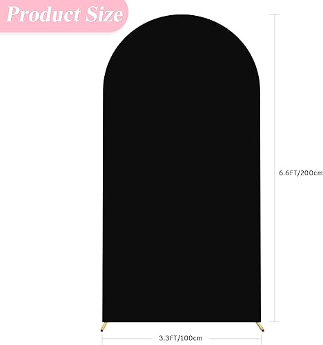Miniatura 2 de Asee'm Cubierta de arco de boda de 6.6 pies, cubierta de elastano ajustable de 2 caras, parte superior redonda de 2 caras, fundas de soporte para