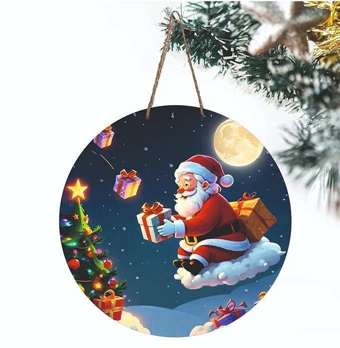 Tensure murale de Noël Père Noël et cadeaux à offrir pour décorer les maisons
