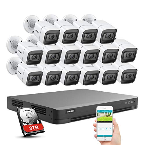 ANNKE 4K CCTV Camera System Outdoor,16-Channel Security DVR Recorder with 3TB HDD, 16PCS 8MP(3840x2160) Ultra…