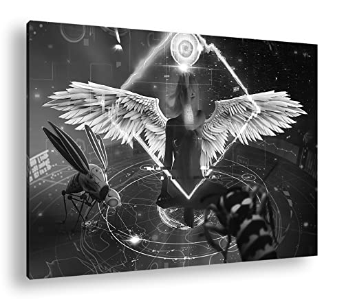 Impression numérique monochrome deyoli 90x60 cadre bois décoration murale moderne