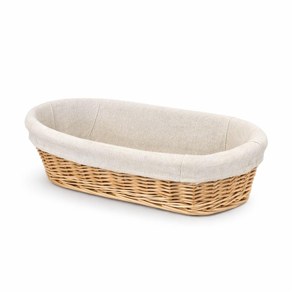 Gadsby Natural Oval Lined Proving Basket, Banneton, Removeable Liner – 1.5Kg
