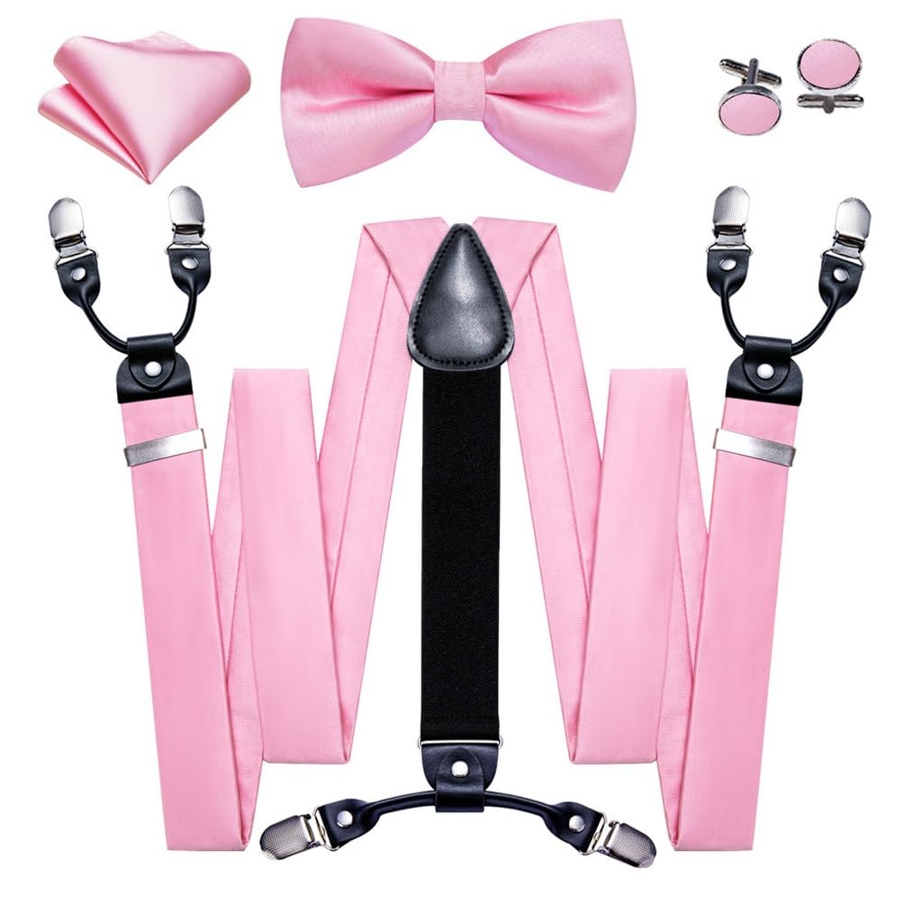 Tirantes para hombre con pajarita y pañuelo, regalo de novio