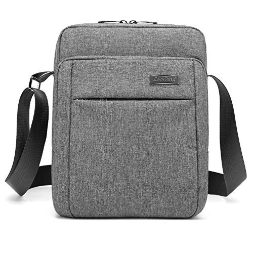CoolBELL 10.6 Inches Shoulder Bag Oxford Cloth Messenger Bag iPad Carrying Case Functional Hand Bag Briefcase with Adjustable Strap for Tablet/iPad/Men/Women/College/Teens (New Grey)