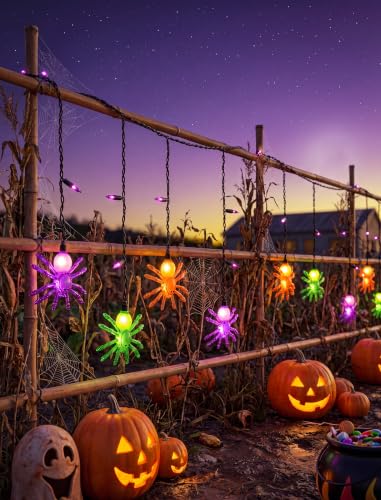 Abeja Spider String Lights, 7FT Halloween Spider Decorations Light — view 6