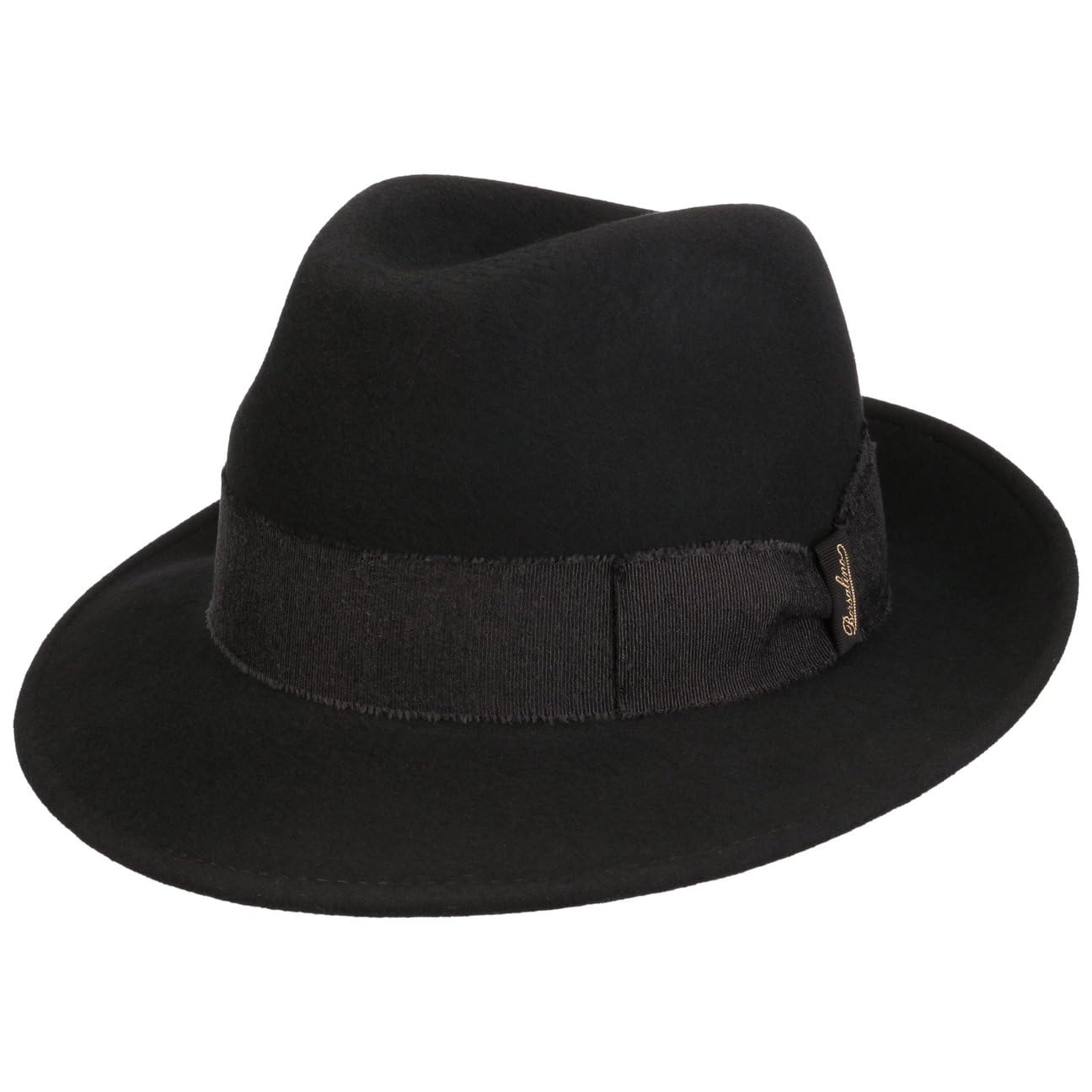 Borsalino Ricky Bogart Hat Men - Made in Italy Felt Wool Fedora with Grosgrain Band, Band Autumn-Winter Autumn Winter