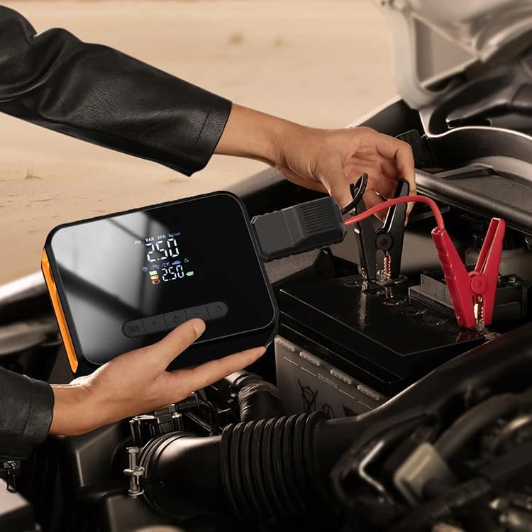 Image of YOURKARTS.COM 2-in-1 Car Jump Starter & Tyre Inflator - 8000mAh Emergency Power Bank, 12V 1000A Peak Output, Dual USB Charging, LED Flashlight, 60W Air Compressor (CX-319)