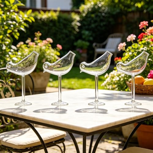 Vasos de cóctel de cristal transparente con base alta reforzada juego de 4 7