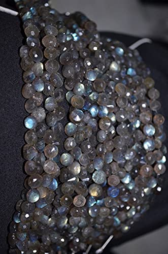 Labradorite naturelle AA contre les reflets ternes : perles briolettes au flash bleu vif