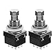 2 Stück Gitarren Effektpedal 3PDT Fußschalter 9-pin Effector Button Brush Box Rastender Druckknopf Fußschalter