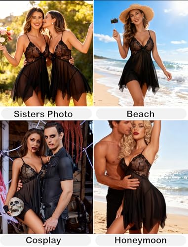 Image of Avidlove Lingerie for Women Lace Babydoll Sleepwear Boudoir Outfits Plus Size Langeray XS-5XL
