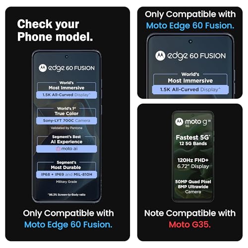 Image of FIRST MART Military-Grade UV Tempered Glass For Motorola Edge 60 Fusion 5G (6.7 Inch) With Easy Installation Kit | Edge-To-Edge Protector Coverage | Crystal Clear, Pack of 2