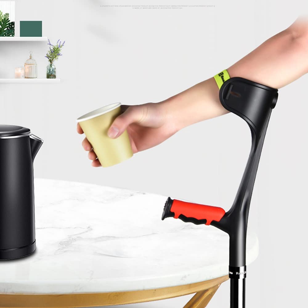 Kule pod pachami, kule dla dorosłych, ergonomiczne kule do chodzenia, lekki stop aluminium, regulacja wysokości, wyważony pomocnik do chodzenia dla dzieci, mężczyzn, kobiet (kolor szary), modne