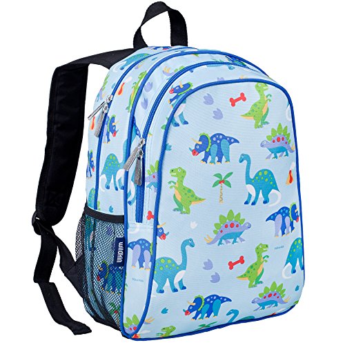 Wildkin Kids 15 Inch Specialty Backpack for Boys and Girls, Perfect Size for Preschool, Kindergarten and Elementary School, 600-Denier Polyester Fabric Backpacks, Olive Kids (Dinosaur Land)