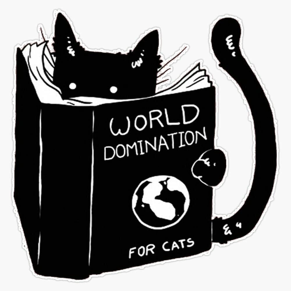 Magnet World Domination for Cats Magnet Bumper Sticker Car Magnet Flexible Reuseable Magnetic Vinyl 5"