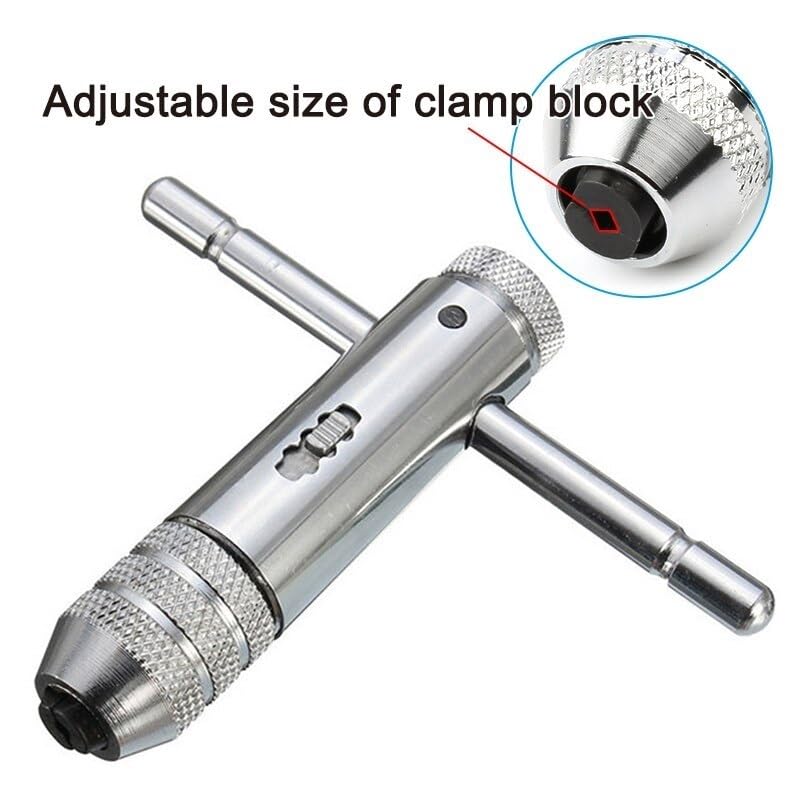 M3-M8 Adjustable Ratchet Hand Tap Wrench for M5-M12 - Versatile Tapping Tool with Forward and Reverse Functionality(Long M5-M12)