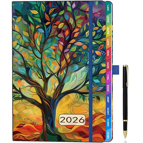 Kalender 2026 A5 – Wochenkalender, Terminkalender, Wochentimer & Wochenplaner (Jan – Dez 2026), mit Monatsübersicht, Notizseiten, Kontaktseiten und Stift, Hardcover Buchkalender – Goldrute