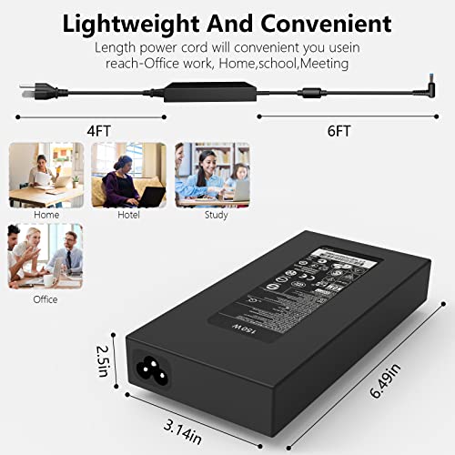 150W Ac Adapter Charger Fit For Original Hp Zbook 15 16 17 G3 G4 G5 G6 G7 Zbook Studio15 Omen X By 15 17 Adp-150Xb B 776620-001 917677-003 75626-003 917677-001 Laptop Power Supply #TOP3