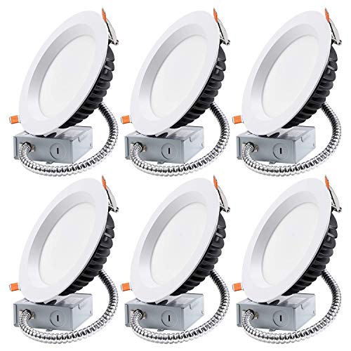 TORCHSTAR 6 Inch LED Slim Recessed Lighting with Junction Box, 18W(150W Eqv.), Dimmable