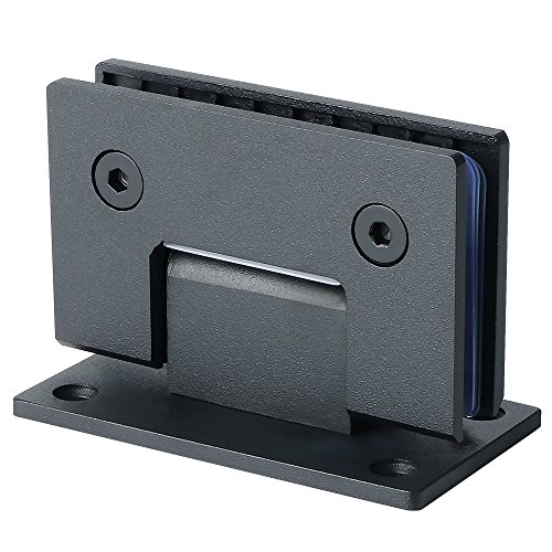 Alise Heavy Duty 90 Degree Glass Door Cupboard Showcase Cabinet Clamp Glass Shower Doors Hinge Replacement Parts Wall-to-Glass,Stainless Steel Black