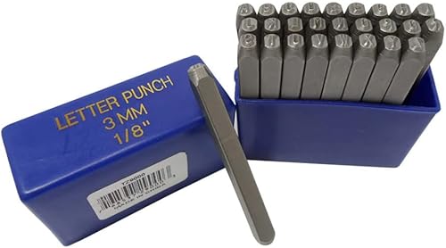 Miniatura 10 de BENCH WIZARD Juego de 9 perforadores de números  Tamaño 18 pulgadas (0.118 in)  Punzones de acero al carbono tratados térmicamente  Números 0-8