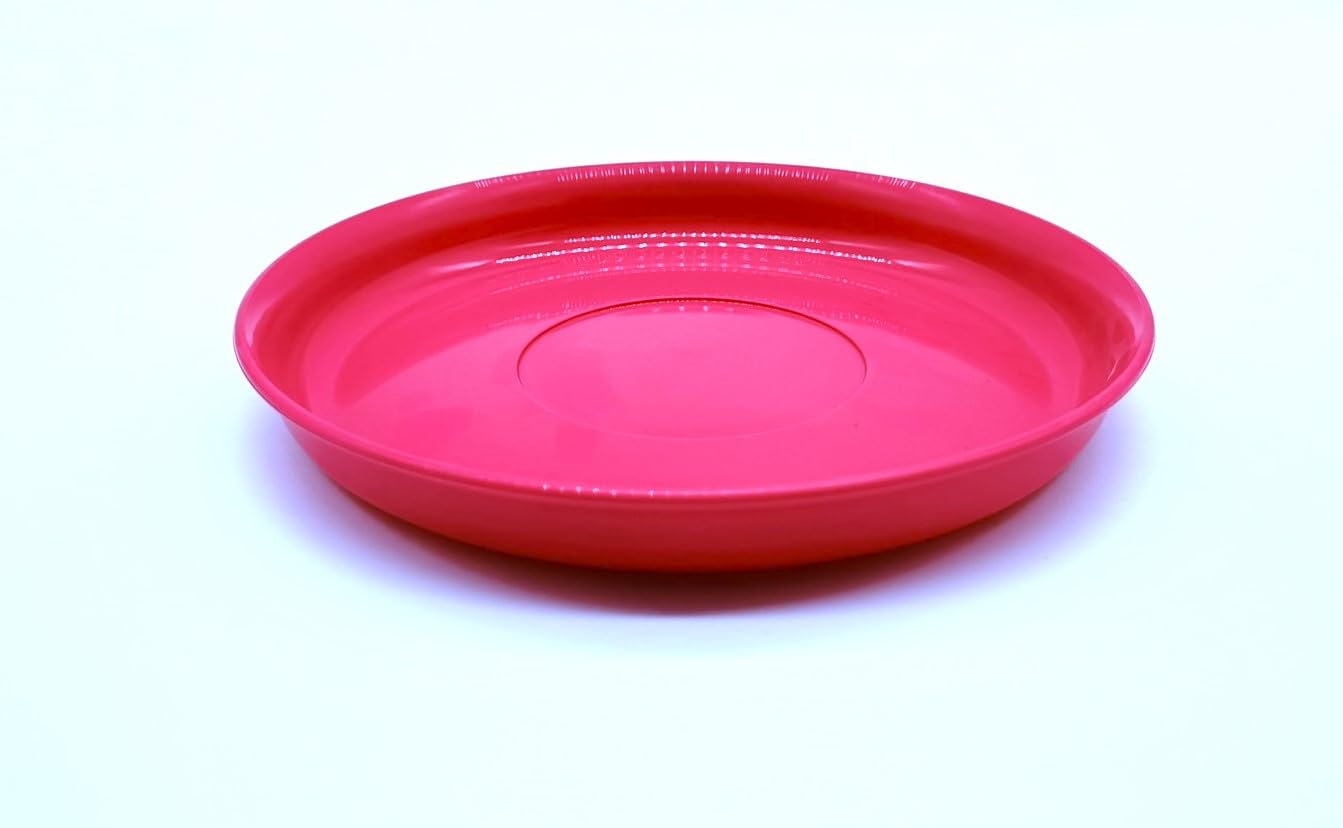 Kimmel Children's Place Setting Saucer Shatterproof Stackable Reusable Plastic Fuchsia