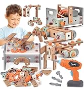Kinderkeuken, accessoires, theeservies voor kinderen, hout, speelkeuken, accessoires, hout met kopjes, borden, kleurrijk, poppenservies voor jongens en meisjes vanaf 3 jaar, voor Kerstmis, verjaardag
