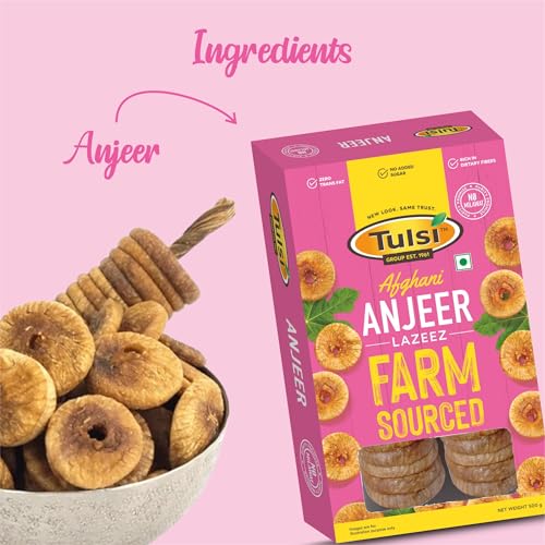 Image of Tulsi Afghan Anjeer Lazeez 1Kg (500g x 2) | Figs Dry Fruits | Dried Afghan Anjeer | Rich Source of Vitamins & Dietary Fiber | Healthy Snack | Low in Calories | Fat Free | Large Size | Pack of 2