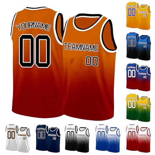 Image of Custom Basketball Jersey for Men - Personalized Name & Number, Embroidered or Printed, Athletic Shirt for Kids, Boys & Youth