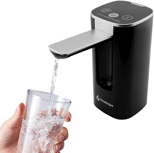 Dispensador de agua automático para botella de 5 galones, bomba de agua eléctrica recargable USB-C con pantalla digital, flujo medido y continuo,